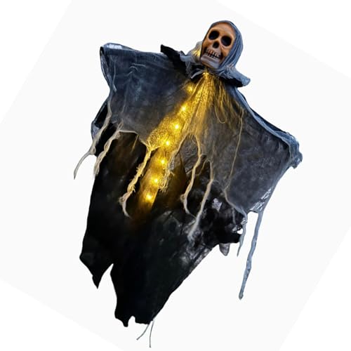 Halloween-Skelett-Spekter mit Licht, hängende Ornament für Festlichkeiten, Urlaub, Spukhaus, Dekoration, beleuchteter Totenkopf-Ornament, Halloween-Skelett für Party Halloween-Skelett-Spekter mit Licht, hängende Ornament für Festlichkeiten, Urlaub, Spukhaus, Dekoration, beleuchteter Totenkopf-Ornament, Halloween-Skelett für Party von ULIJTH