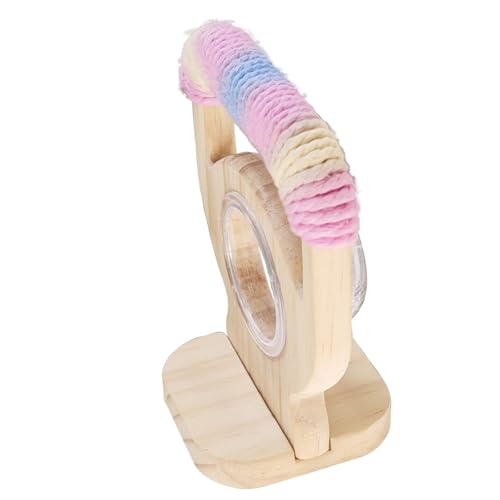 Interaktiver Papageien-Futterständer aus Holz, inklusive Futterzubehör für Nymphensittiche, Finken, multifunktionales Design, kleiner Papageienständer für Sittiche von ULIJTH