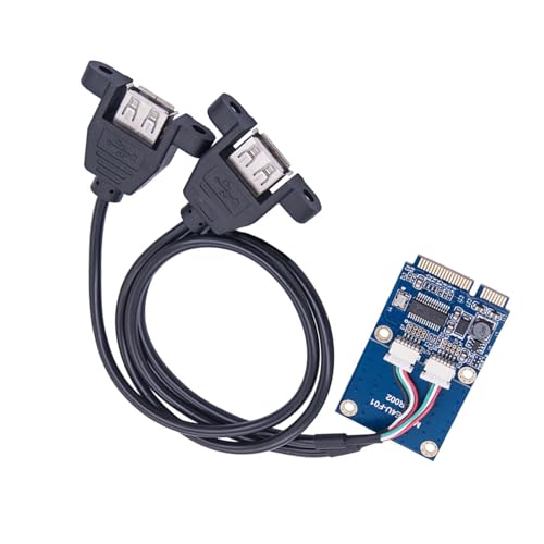 Kleine USB-Konverter, WLAN-Schlüssel A+E auf Doppel-USB-2.0-Kabel, USB-Konverter, breite Kompatibilität für Computerzubehör von ULIJTH