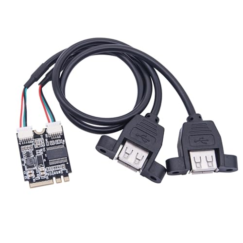 Kleine USB-Konverter, WLAN-Schlüssel A+E auf Doppel-USB-2.0-Kabel, USB-Konverter, breite Kompatibilität für Computerzubehör von ULIJTH