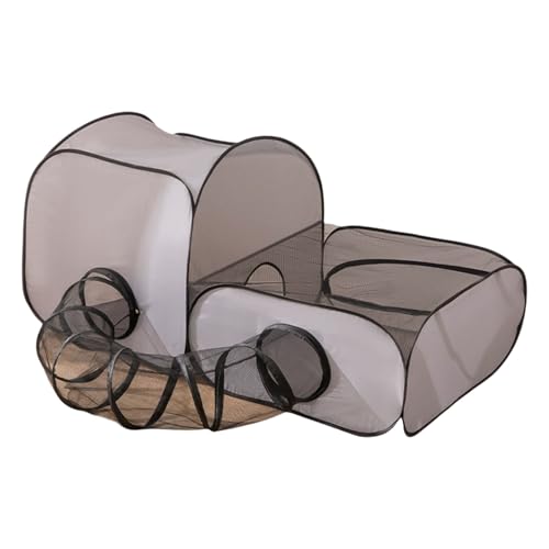 Sunproof belüfteter Katzenlaufstall Faltbares Freigehege Unterschlupf mit Stoff Camping Tunnel Haus Hund und Katzen Tragetasche von ULIJTH