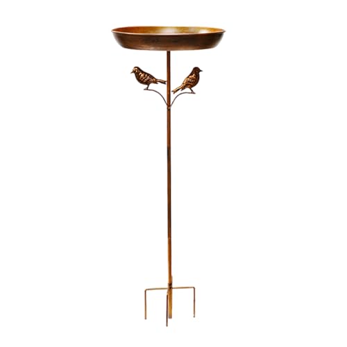 ULIJTH 32in Vintage Metall Vogelbad Freistehendes Design Für Garten Patios Yard Mit Verbesserter 4 Stecker Basis von ULIJTH