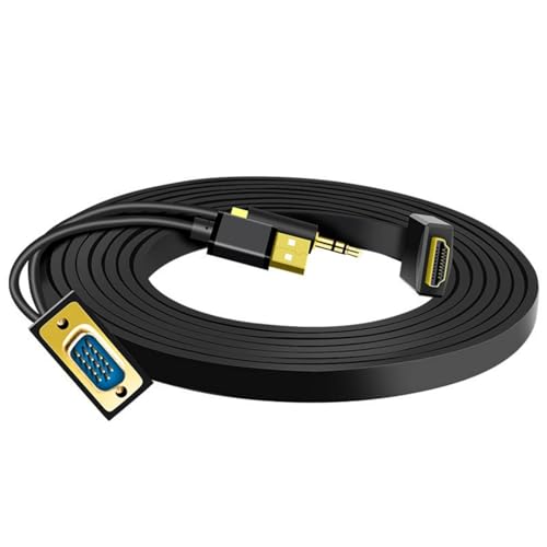ULIJTH HDTV zu VGA Adapter Konverter Ausgang Computer Connector Dongle für Laptop PC Monitor Projektor mit 3,5 mm USB-Kabel VGA HDTV Adapter für Laptop ULIJTH HDTV zu VGA Adapter Konverter Ausgang Computer Connector Dongle für Laptop PC Monitor Projektor mit 3,5 mm USB-Kabel VGA HDTV Adapter für Laptop von ULIJTH