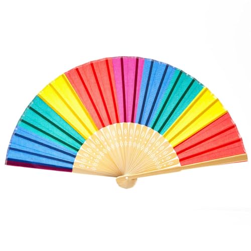 ULIJTH Regenbogenhand Fans Handheld Clacks Fan Für Raves Party Accessoire Für Frauen & Männer Mehrere Anlässe Dekoration Faltbares Handlüfter ULIJTH Regenbogenhand Fans Handheld Clacks Fan Für Raves Party Accessoire Für Frauen & Männer Mehrere Anlässe Dekoration Faltbares Handlüfter von ULIJTH