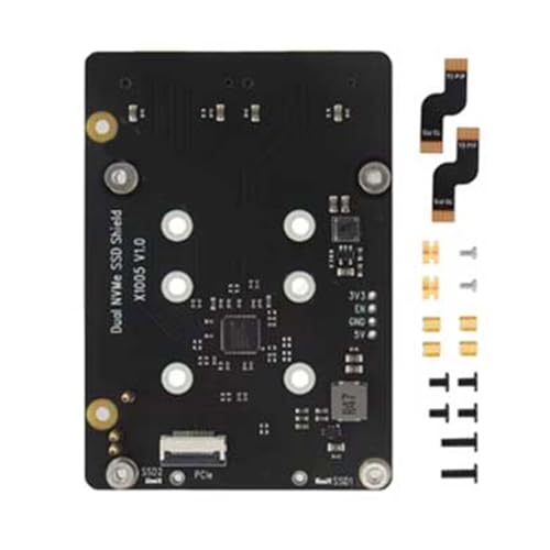 X1005 Double NVMe Solid Disk Erweiterungsadapterplatine für kleine Computer-Speicher-Upgrades mit blauem LED-Licht von ULIJTH
