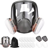 16-in-1-Vollmaske aus Silikon. 1 Maskenkörper + 2 x Filterkartuschen 3 + 2 x Filterkappen + 10 Filterpads + 1 Aufbewahrungstasche von ULISEM
