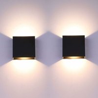 2er Pack led Wandleuchte Indoor Up Down Wandleuchte Schwarz Wandleuchte Moderne 6W Aluminium Beleuchtung für Wohnzimmer Schlafzimmer Badezimmer von ULISEM