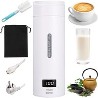 500 ml Mini tragbarer elektrischer Reisewasserkocher, 4 Temperaturen Wasserkocher, 304 Edelstahl mit Bürsten und Beuteln, schnell aufheizender Becher von ULISEM