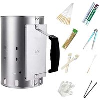 Anzündkamin, Schnellfeueranzünder (27cm Höhe), Kompakter Anzündkamin mit Zwei Griffen, Holzkohlegrills - Ulisem von ULISEM