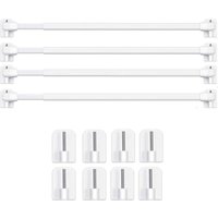 Erweiterbare Verglasungsstangen, PVC-Fenster, bohrfreie Gardinenstange für selbstklebende Gardinenstange (4 Stück, 40–60 cm) von ULISEM