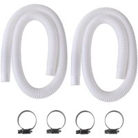 Schwimmbadschlauch 32 mm, 2 Stück oberirdischer Schwimmbadschlauch, 150 cm Ersatzschlauch für Intex 330 gph, 530 gph und 1000 gph von XVX