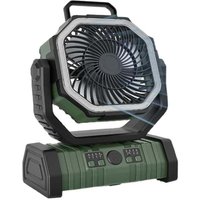 Tragbarer Campingventilator von Ulisem mit Fernbedienung, Timer, 4 Windgeschwindigkeiten, einfacher Tragegriff (Grün, 20000 mAh) von ULISEM