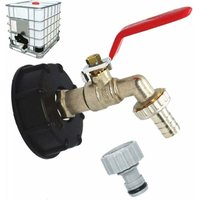 Ulisem - 1000L Tankhahn S60X6 IBC-Hahnanschluss mit 1/2-Zoll-Schlauchanschluss, Ablasstankadapter, für Gartenhahn, für Tankadapter (1 Stück) von ULISEM