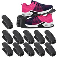 Ulisem 12er-Set Schuhregale, bis Größe 39/40, rutschfeste Schuhablage, Damenschuhe, Stellfläche LxB 9,5 x 24 cm, schwarz von ULISEM