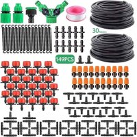 Ulisem 149-teiliges automatisches Tropfbewässerungsset, 30 m/100 Fuß, Selbstbewässerungssystem für Gewächshaus und Garten von ULISEM