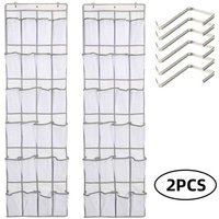 Ulisem 2 Stück Schuhregal zum Aufhängen über der Tür, Hängeaufbewahrungstasche mit 24 Taschen, Hängeschuh-Organizer, Ulisem 2 Stück Schuhregal zum Aufhängen über der Tür, Hängeaufbewahrungstasche mit 24 Taschen, Hängeschuh-Organizer, von ULISEM