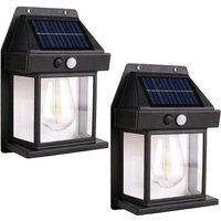Ulisem 2 Stück Solar-Wandleuchten für den Außenbereich mit Bewegungsmelder, 3 Beleuchtungsmodi, wasserdicht für Garten, Hof, Terrasse, Zaun, Ulisem 2 Stück Solar-Wandleuchten für den Außenbereich mit Bewegungsmelder, 3 Beleuchtungsmodi, wasserdicht für Garten, Hof, Terrasse, Zaun, von ULISEM