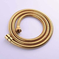 Ulisem - 2 m (78 Zoll) goldener flexibler Duschschlauch aus knicksicherem Edelstahl mit massivem Messinganschluss von ULISEM
