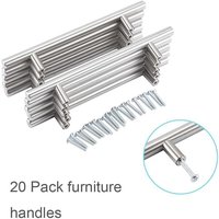 Ulisem 20 Stück 200 mm Edelstahl-Möbelgriffe – Küchengriffe, Küchentürgriffe, gebürstete T-Stangengriffe für Küchenschränke von ULISEM