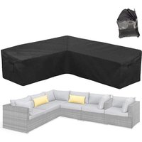 Ulisem 210D Oxford Rattan Garten-Ecksofa-Abdeckung, wetterfest, Schwarz (Größe: 286 x 286 x 82 cm) von ULISEM