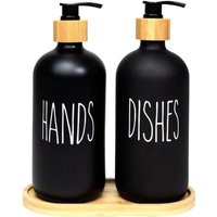 Ulisem 2er-Pack 500 ml Seifenspender aus Glas, Küchenset, Handseife, Pumpflasche von ULISEM