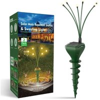 Ulisem - 2er-Pack Maulwurfabwehr für Rasen, Solar-Maulwurfabwehrpfähle für den Außenbereich mit oszillierendem Licht, beseitigt Wühlmäuse, Schlangen, Ulisem - 2er-Pack Maulwurfabwehr für Rasen, Solar-Maulwurfabwehrpfähle für den Außenbereich mit oszillierendem Licht, beseitigt Wühlmäuse, Schlangen, von ULISEM