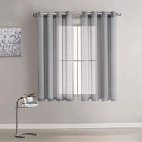 Ulisem 2er-Pack weiße, durchsichtige Vorhänge aus Voile, Fensterpaneele mit soliden Ösen für Wohnzimmer und Schlafzimmer von ULISEM