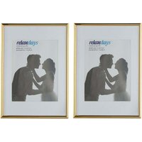 Ulisem 2er-Set Bilderrahmen 20x30 cm, 15x20 cm Passepartout, Glasscheibe, Bilderrahmen zum Stellen und Hängen, Gold von ULISEM