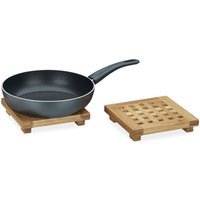 Ulisem 2er-Set eckige Bambus-Untersetzer für Töpfe, Pfannen, Teller, HBT ca. 4 x 20 x 20 cm, Natur Ulisem 2er-Set eckige Bambus-Untersetzer für Töpfe, Pfannen, Teller, HBT ca. 4 x 20 x 20 cm, Natur von ULISEM