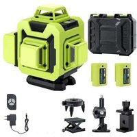 Ulisem 360°x 4 selbstnivellierender Baustellenlaser, 4D 16 Linien Laser Levels, automatische Nivellierung, drehbare Halterung, Fernbedienung, 2x2400 Ulisem 360°x 4 selbstnivellierender Baustellenlaser, 4D 16 Linien Laser Levels, automatische Nivellierung, drehbare Halterung, Fernbedienung, 2x2400 von ULISEM