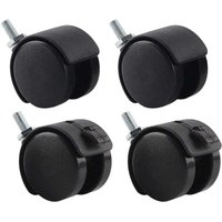 Ulisem 4 Stück Ersatz-Bürostuhl-Lenkrollen aus Nylon und Kunststoff, Lenkrollen mit Bremse, Schwarz Ulisem 4 Stück Ersatz-Bürostuhl-Lenkrollen aus Nylon und Kunststoff, Lenkrollen mit Bremse, Schwarz von ULISEM