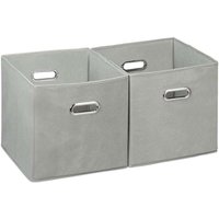 Ulisem 4 x Aufbewahrungsboxen, Regalkörbe ohne Deckel, Faltboxen mit Griffen, faltbare Regalboxen, quadratische Stoffboxen, 30 cm, grau von ULISEM