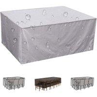 Ulisem 420D Oxford-Gewebe, wasserdichte Gartenmöbelabdeckung – 190 x 125 x 80 cm – Silber – UV-Schutz – für Gartentisch von ULISEM