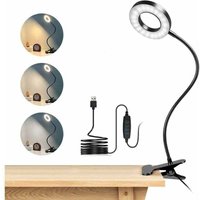 Ulisem 48 LED Clip-on Schreibtischlampe, 360° flexible Clip-on Leselampe, 3 Beleuchtungsmodi & 10 Helligkeitsstufen, USB LED Schreibtischlampe für von ULISEM
