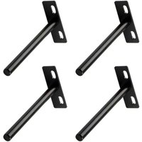 Ulisem 4er-Pack robuste, schwarze, unsichtbare T-förmige schwebende Regalhalterungen für verdeckte Holzregale von ULISEM