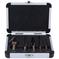 Ulisem 5-teiliges HSS-Stufenbohrer-Set, Kegelbohrer, Stufenbohrer-Set, Elektrowerkzeug mit Aufbewahrungsbox von ULISEM