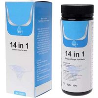 Ulisem 50 Stück Pool-Teststreifen, 14-in-1-Trinkwassertester, Trinkwasserqualitätsanalyse, Wassertester für Schwimmbad- und Spa-Wasser Ulisem 50 Stück Pool-Teststreifen, 14-in-1-Trinkwassertester, Trinkwasserqualitätsanalyse, Wassertester für Schwimmbad- und Spa-Wasser von ULISEM