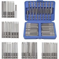 Ulisem 50-teiliges Schraubendreher-Bit-Set mit Aufbewahrungsbox aus Kunststoff, Innensechskant-Schraubendreher-Set mit flachem Kopf von ULISEM