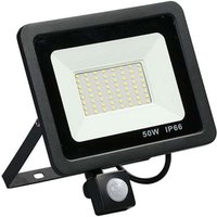 Ulisem - 50W Außen-Sicherheitsleuchten mit Bewegungsmelder, 4500 Lumen, 6500 k, PIR-Sicherheitslicht, LED-Flutlicht, IP66, wasserdicht, Tageslicht, von ULISEM