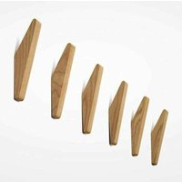 Ulisem 6er Set Vintage Holz Kleiderhaken, Holzgarderoben, Tragkraft 5kg, Wandhaken, Bademantelhaken, Huthaken, Mehrzweckhaken, Schlüsselhaken von ULISEM
