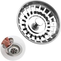 78 mm Küchenspülenstopfen, Küchenspülenfilter, Edelstahl-Spülenstopfen – Abfluss/Waschbeckenabfluss – universelles Küchenspülensieb von ULISEM