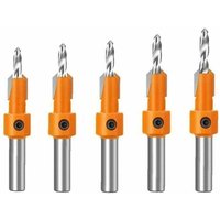 Ulisem 8 mm Schaft HSS Senker Bohrer Set mit Anschlagmanschetten Holzbearbeitung Senker Bit Locher Werkzeuge 5 Stück von ULISEM