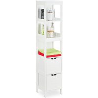 Ulisem Badezimmerschrank Landhausstil HBT: 144 x 30 x 30 cm 2 Schubladen 3 Einlegeböden freistehend Badregal weiß Ulisem Badezimmerschrank Landhausstil HBT: 144 x 30 x 30 cm 2 Schubladen 3 Einlegeböden freistehend Badregal weiß von ULISEM