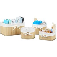 Ulisem Bambus Aufbewahrungskörbe 4er Set Aufbewahrungsbox für Regale und Schränke Regalkorb 4 Größen Natur Ulisem Bambus Aufbewahrungskörbe 4er Set Aufbewahrungsbox für Regale und Schränke Regalkorb 4 Größen Natur von ULISEM