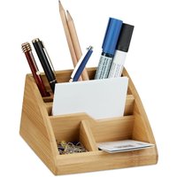 Ulisem Bambus Schreibtisch Organizer, Stiftehalter aus Holz, Stiftebox, Büro, HxBxT: 9 x 13 x 16 cm, Natur von ULISEM