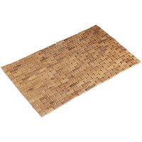 Ulisem Bambusmatte, rollbar, Gummistopper, hygienisch, feuchtigkeitsbeständig, Fußmatte für den Innenbereich, 50 x 80 cm, Natur von ULISEM