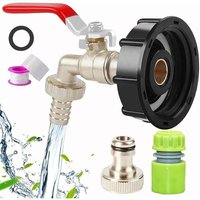 Ulisem Bewässerungsschlauch-Wasserhahn-Adapter für 1000-l-Tank, Universal-Wasserhahn für 1/2-Zoll-Schlauchanschluss, IBC-Kugelauslassventil, von ULISEM