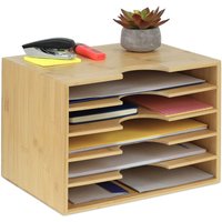 Ulisem Briefablage aus Bambus, Schreibtisch-Organizer für A4-Papier, 5 Fächer, Dokumentenablage, HBT: 23,5 x 32,5 x 24 cm, Natur von ULISEM