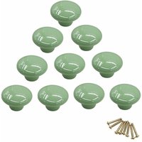 Ulisem - Crediri 10er Set Möbelknöpfe Grün Porzellan/Keramik - Möbelgriff Türknauf Schrankgriff Kabinettknopf Möbelknopf - Vintage Shabby Landhaus von ULISEM
