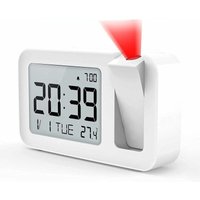 Ulisem Deckenprojektor-Wecker, digitaler Wecker mit 180°-Projektion, Innenthermometer, 4 einstellbare Helligkeit, Lautstärkeeinstellung, von ULISEM